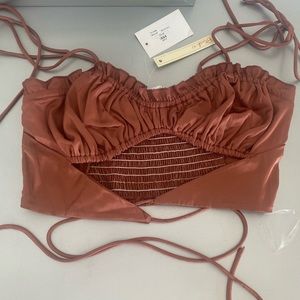 NEW Copper silky Tie around crop top